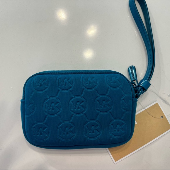 MICHAEL KORS Neoprene Teal Wristlet/ Purse - Picture 3 of 5